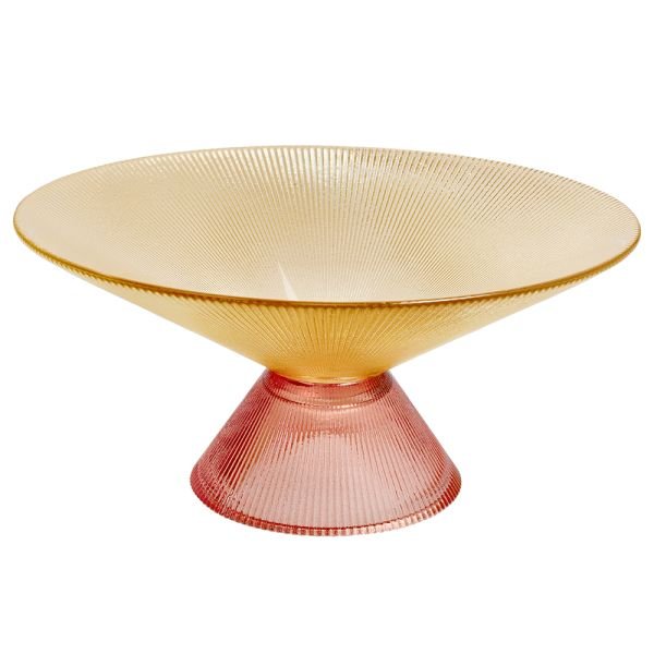 блюдо на ножке galassia clear 26 см оранжевое стекло