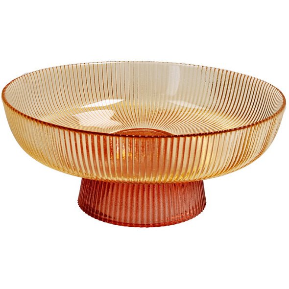 фруктовница two tone 26 см оранжевая стекло