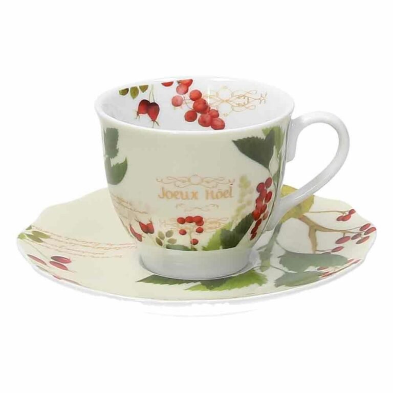 set de cești de ceai cu farfurioare, 6 bucăți, porțelan ribes