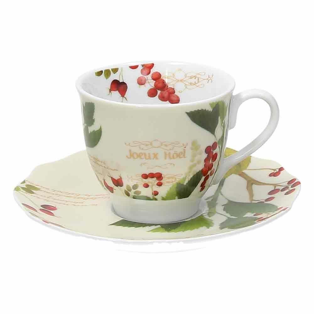 набор чайных чашек с блюдцами 6 шт фарфор ribes