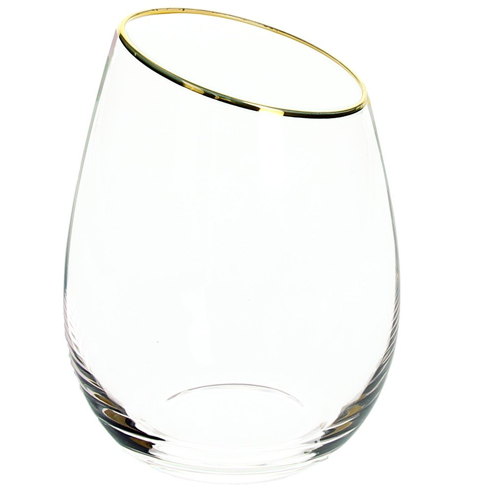 набор стаканов 6 шт 440 мл стекло с золотым кантом