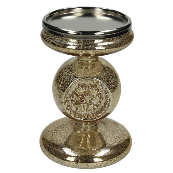 Подсвечник Snowflake Gold из стекла