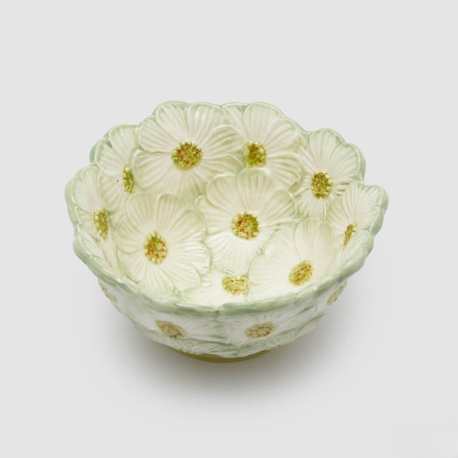 EDG Fiori ceramic bowl 14 cm cream green floral design