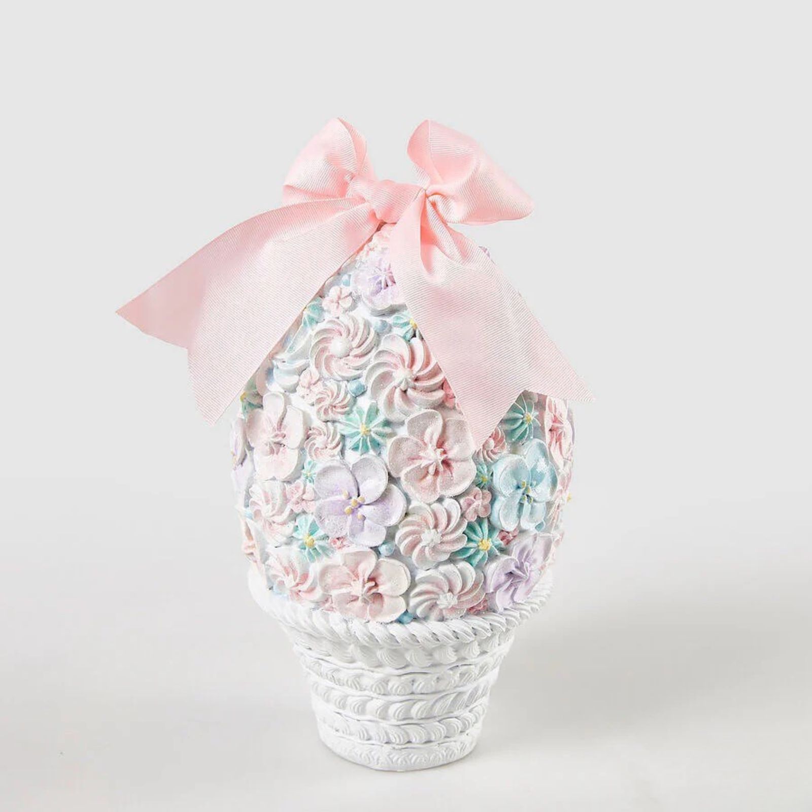 EDG Pasqua decorative egg 30 cm floral multicolor with bow