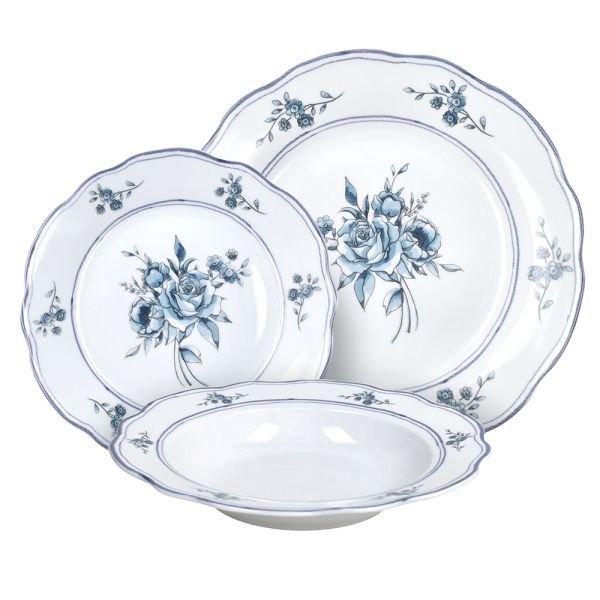 столовый сервиз 18 предметов на 6 персон синий фарфор