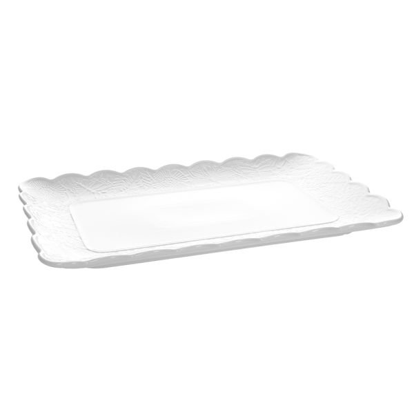 Прямоугольное фарфоровое блюдо Lace 36×24 см белое